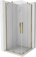 Mexen Velar Duo extendable shower cubicle 80 x 80 cm, transparent, gold - 871-080-080-02-50