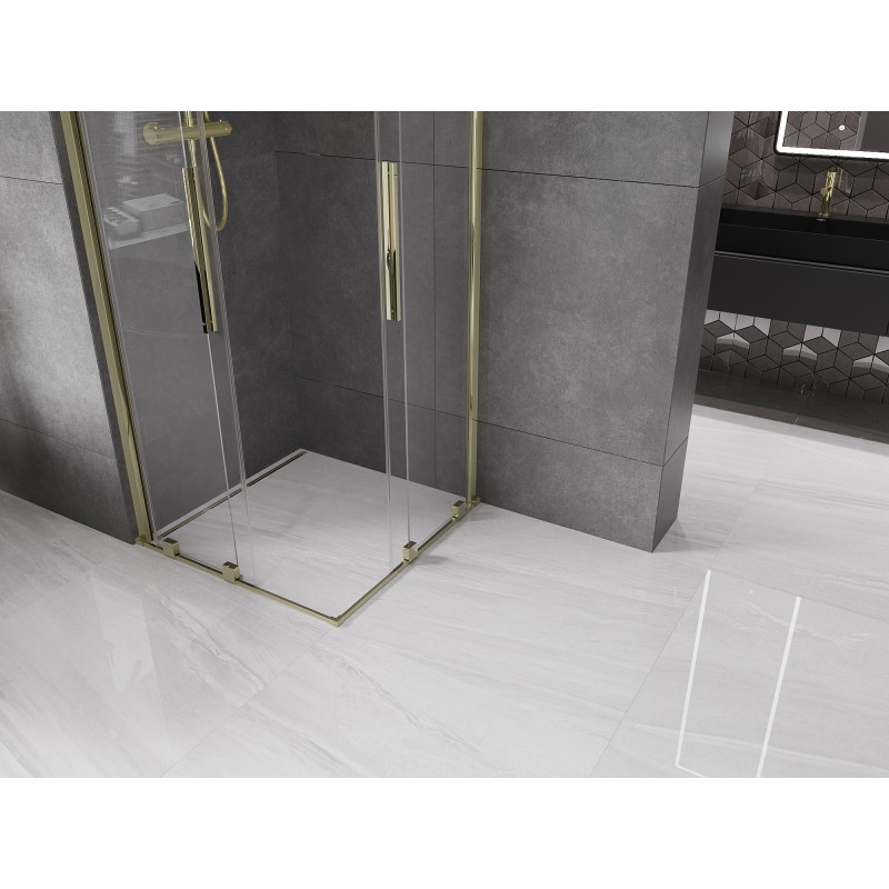 Mexen Velar Duo sliding shower cabin 80 x 80 cm, transparent, gold - 871-080-080-02-50