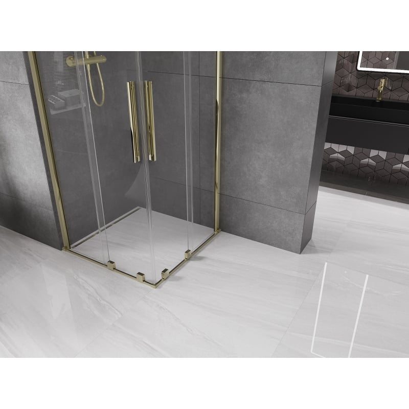 Mexen Velar Duo sliding shower cabin 80 x 80 cm, transparent, gold - 871-080-080-02-50