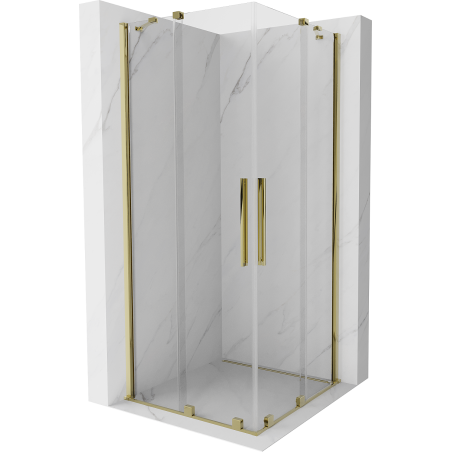 Mexen Velar Duo Sliding Shower Enclosure 90 x 90 cm, Transparent, Gold - 871-090-090-02-50