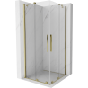 Mexen Velar Duo sliding shower cabin 90 x 90 cm, transparent, gold - 871-090-090-02-50