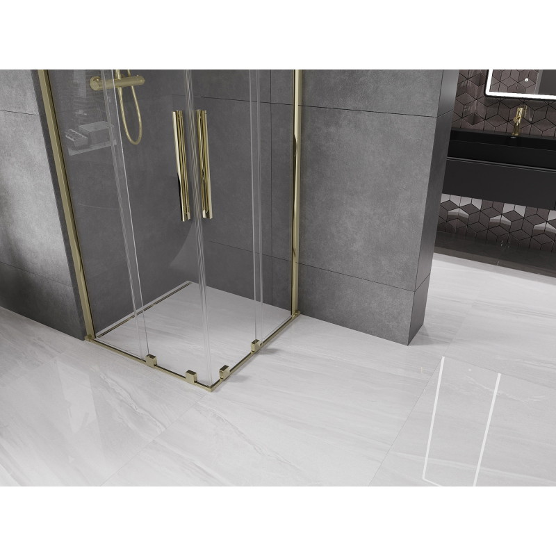 Mexen Velar Duo sliding shower cabin 90 x 90 cm, transparent, gold - 871-090-090-02-50