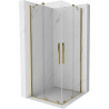 Mexen Velar Duo extendable shower cubicle 100 x 100 cm, transparent, gold - 871-100-100-02-50