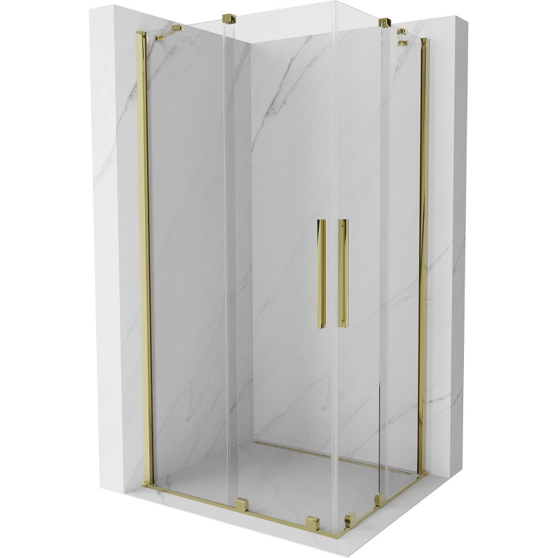Mexen Velar Duo sliding shower cabin 90 x 80 cm, transparent, gold - 871-090-080-02-50