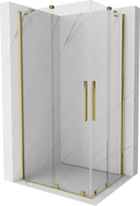 Mexen Velar Duo extendable shower cubicle 90 x 80 cm, transparent, gold - 871-090-080-02-50