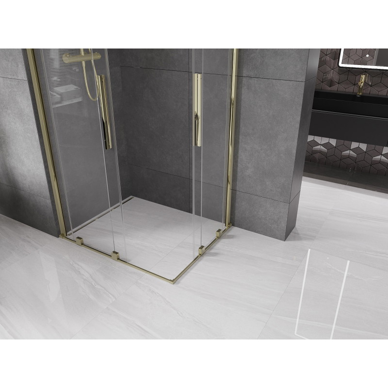 Mexen Velar Duo sliding shower cabin 90 x 80 cm, transparent, gold - 871-090-080-02-50