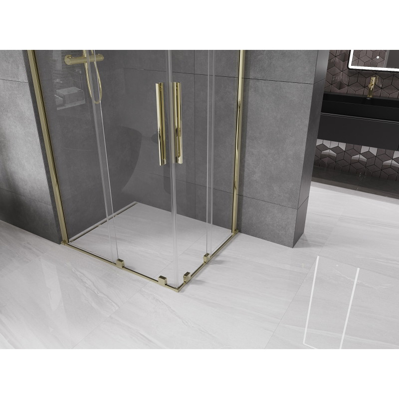 Mexen Velar Duo sliding shower cabin 90 x 80 cm, transparent, gold - 871-090-080-02-50