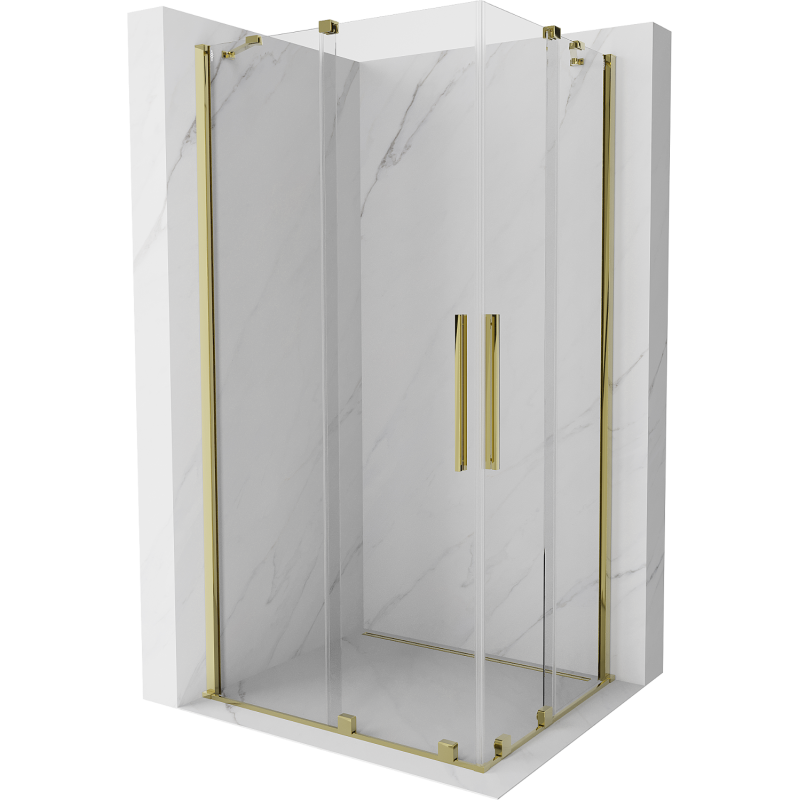 Mexen Velar Duo Sliding Shower Enclosure 100 x 90 cm, Transparent, Gold - 871-100-090-02-50