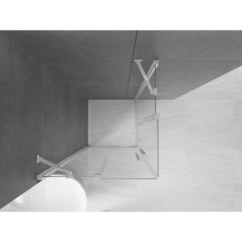 Mexen Velar Duo sliding shower cabin 80 x 80 cm, transparent, chrome - 871-080-080-02-01