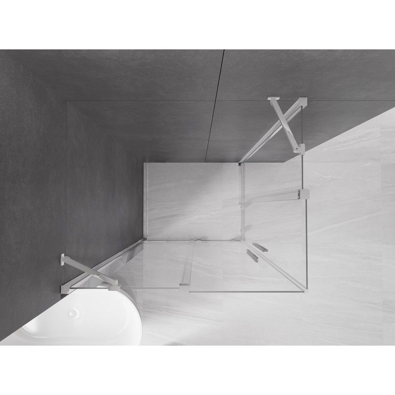 Mexen Velar Duo sliding shower enclosure 100 x 90 cm, transparent, chrome - 871-100-090-02-01