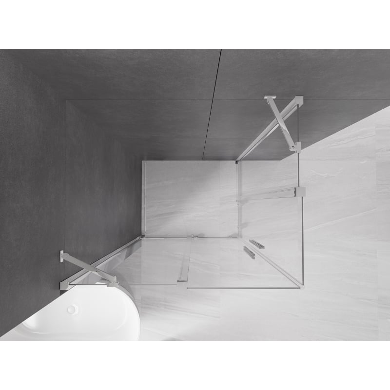 Mexen Velar Sliding Shower Enclosure Duo 100 x 90 cm, Transparent, Chrome - 871-100-090-02-01