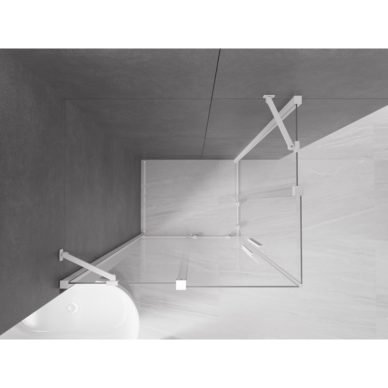Mexen Velar Duo sliding shower cabin 100 x 90 cm, transparent, white - 871-100-090-02-20