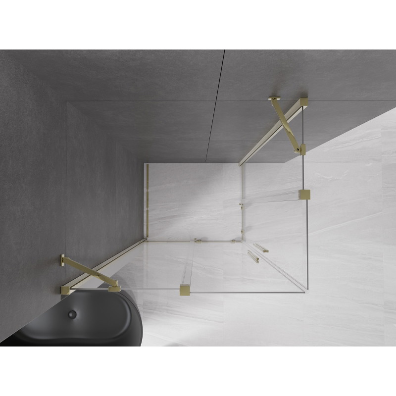 Mexen Velar Duo sliding shower cabin 90 x 80 cm, transparent, gold - 871-090-080-02-50