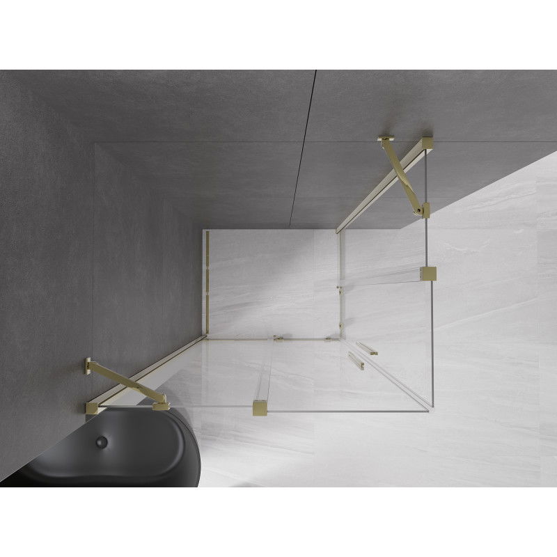 Mexen Velar Duo Sliding Shower Enclosure 90 x 80 cm, Transparent, Gold - 871-090-080-02-50