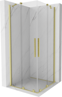 Mexen Velar Duo extendable shower cubicle 80 x 80 cm, transparent, brushed gold - 871-080-080-02-55