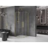 Mexen Velar Duo sliding shower cabin 80 x 80 cm, transparent, brushed gold - 871-080-080-02-55