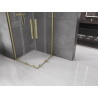Mexen Velar Sliding Shower Enclosure Duo 90 x 90 cm, Transparent, Brushed Gold - 871-090-090-02-55