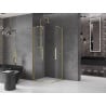Mexen Velar Duo Sliding Shower Enclosure 90 x 90 cm, Transparent, Brushed Gold - 871-090-090-02-55
