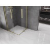 Mexen Velar Duo sliding shower cabin 100 x 100 cm, transparent, brushed gold - 871-100-100-02-55