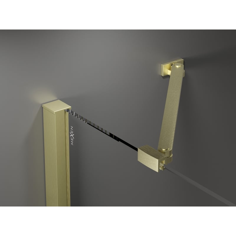 Mexen Velar Duo sliding shower cabin 100 x 100 cm, transparent, brushed gold - 871-100-100-02-55