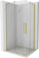 Mexen Velar Duo extendable shower cubicle 90 x 80 cm, transparent, brushed gold - 871-090-080-02-55