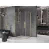 Mexen Velar Duo sliding shower cabin 100 x 90 cm, transparent, brushed gold - 871-100-090-02-55