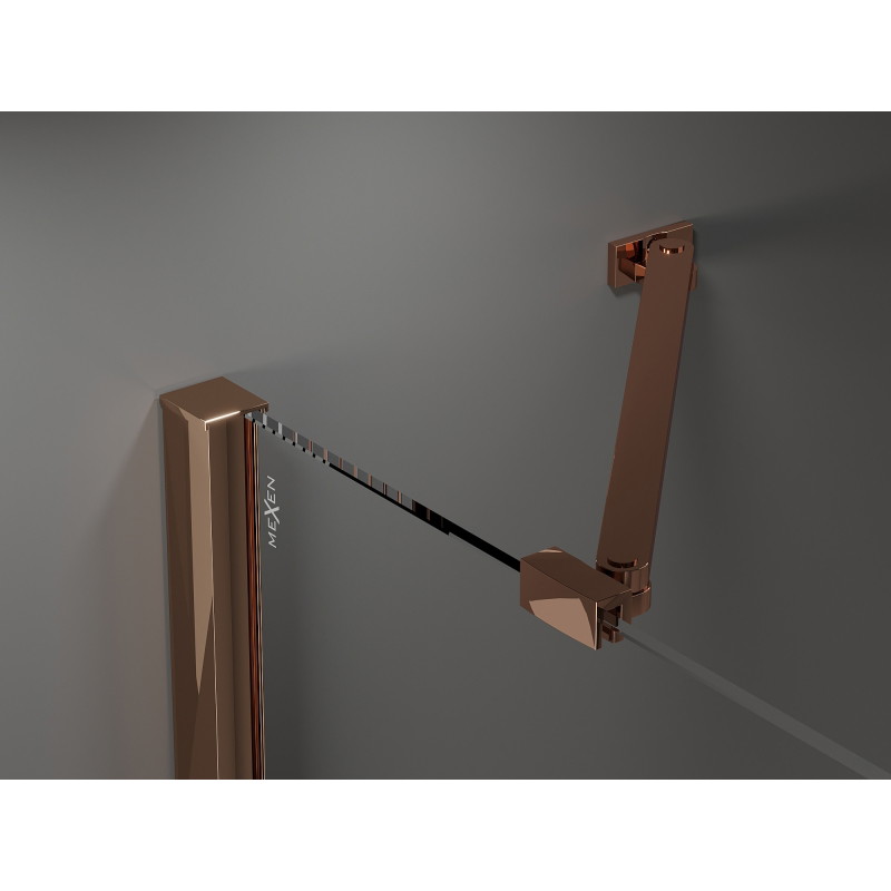 Mexen Velar Duo sliding shower cabin 80 x 80 cm, transparent, rose gold - 871-080-080-02-60