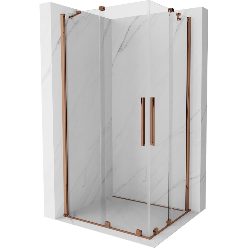 Mexen Velar Duo Sliding Shower Cabin 90 x 80 cm, Transparent, Rose Gold - 871-090-080-02-60