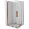 Mexen Velar Duo sliding shower enclosure 90 x 80 cm, transparent, rose gold - 871-090-080-02-60