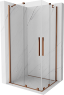 Mexen Velar Duo extendable shower cubicle 90 x 80 cm, transparent, Rose gold - 871-090-080-02-60