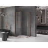 Mexen Velar Duo Sliding Shower Cabin 90 x 80 cm, Transparent, Rose Gold - 871-090-080-02-60