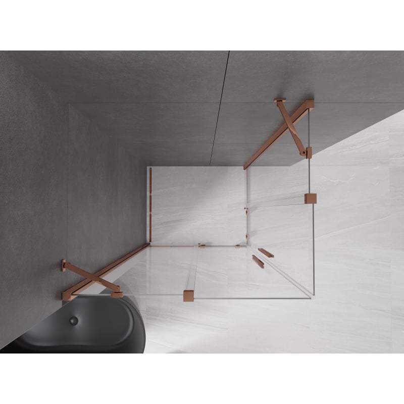 Mexen Velar Duo Sliding Shower Cabin 90 x 80 cm, Transparent, Rose Gold - 871-090-080-02-60