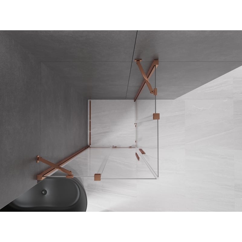 Mexen Velar Duo sliding shower cabin 80 x 80 cm, transparent, rose gold - 871-080-080-02-60