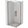 Mexen Velar Duo sliding shower enclosure 90 x 90 cm, transparent, pink gold - 871-090-090-02-60