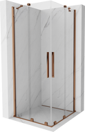 Mexen Velar Duo extendable shower cubicle 90 x 90 cm, transparent, Rose gold - 871-090-090-02-60