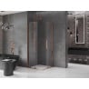 Mexen Velar Duo sliding shower enclosure 90 x 90 cm, transparent, pink gold - 871-090-090-02-60