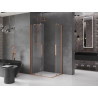 Mexen Velar Duo sliding shower cabin 90 x 80 cm, transparent, brushed copper - 871-090-080-02-65