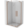 Mexen Velar Duo extendable shower cubicle 100 x 90 cm, transparent, brushed copper - 871-100-090-02-65
