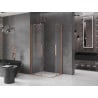 Mexen Velar Duo extendable shower cubicle 100 x 90 cm, transparent, brushed copper - 871-100-090-02-65