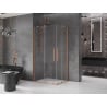 Mexen Velar Duo extendable shower cubicle 100 x 90 cm, transparent, brushed copper - 871-100-090-02-65