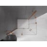 Mexen Velar Duo extendable shower cubicle 100 x 90 cm, transparent, brushed copper - 871-100-090-02-65