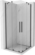 Mexen Velar Duo extendable shower cubicle 80 x 80 cm, transparent, brushed gun gray - 871-080-080-02-66