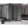 Mexen Velar Duo sliding shower cabin 90 x 90 cm, transparent, brushed gun gray - 871-090-090-02-66
