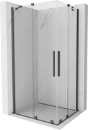 Mexen Velar Duo extendable shower cubicle 90 x 80 cm, transparent, brushed gun gray - 871-090-080-02-66