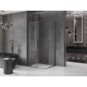 Mexen Velar Duo sliding shower enclosure 100 x 90 cm, transparent, brushed gun gray - 871-100-090-02-66