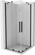 Mexen Velar Duo extendable shower cubicle 80 x 80 cm, transparent, black - 871-080-080-02-70