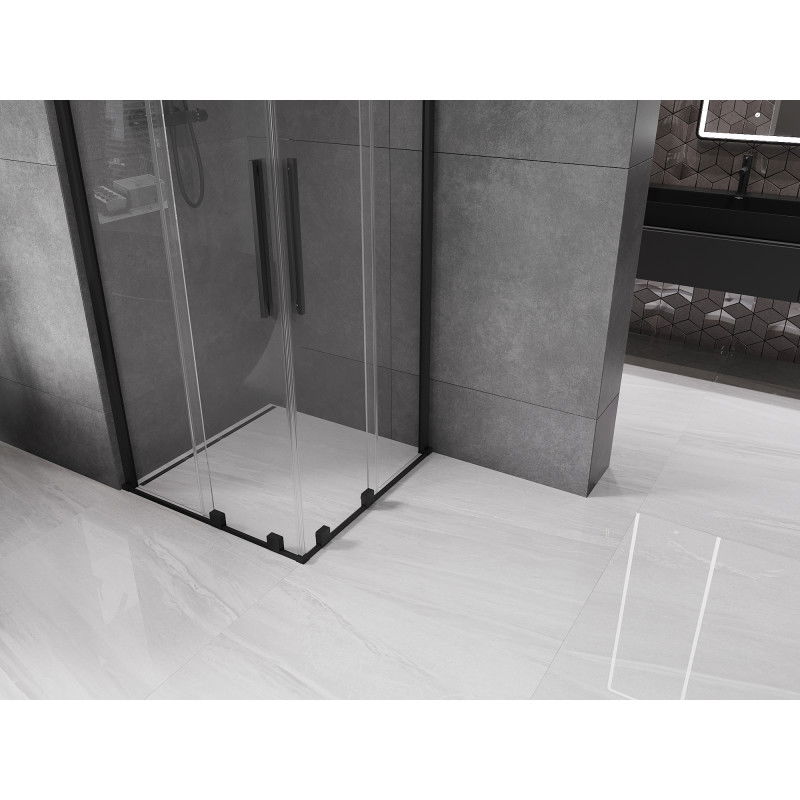Mexen Velar Duo 80 x 80 cm sliding shower enclosure, transparent, black - 871-080-080-02-70