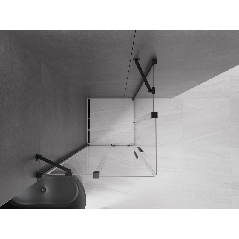 Mexen Velar Duo Sliding Shower Cabin 80 x 80 cm, Transparent, Black - 871-080-080-02-70