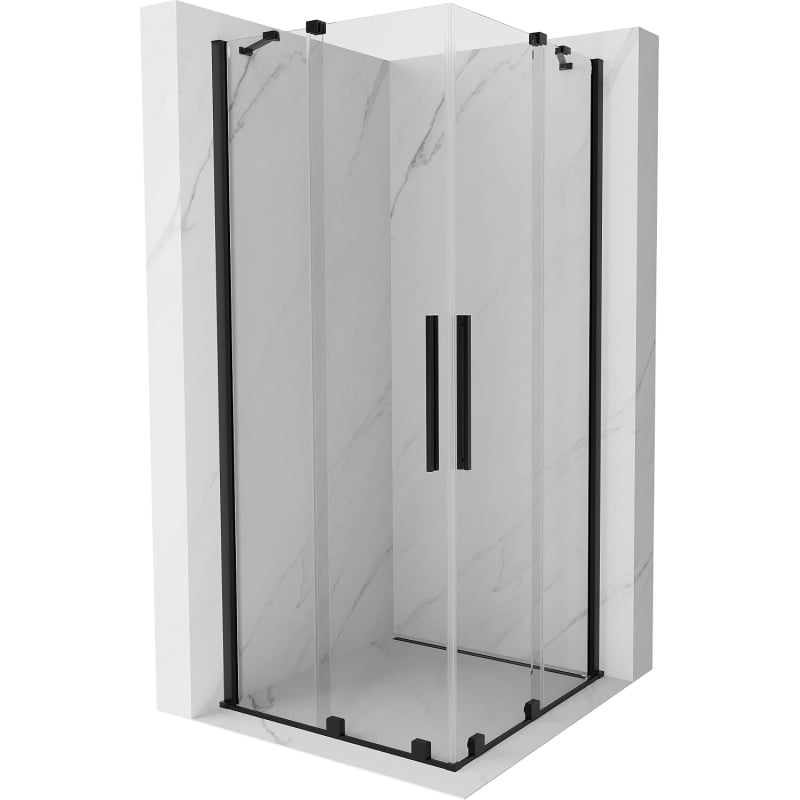 Mexen Velar Duo Sliding Shower Enclosure 90 x 90 cm, Transparent, Black - 871-090-090-02-70