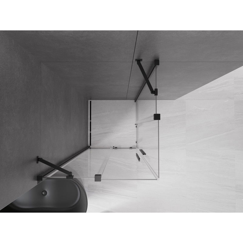 Mexen Velar Duo sliding shower enclosure 100 x 100 cm, transparent, black - 871-100-100-02-70